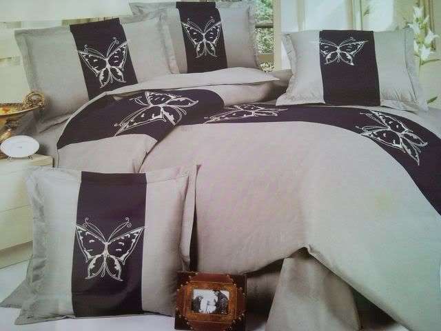 Black and Grey 6 Pc Embroidered 6 Pc Duvet set