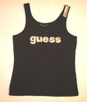 Stunning black authentic GUESS top with bling detail