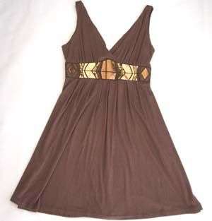 Stunning light brown DESIGNER dress with sequins detail