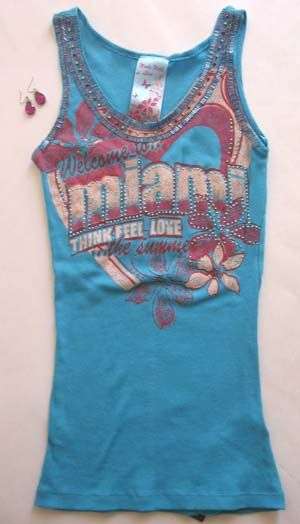 FAB TURQUOISE AND PURPLE BLING TOP WITH EARRINGS!!