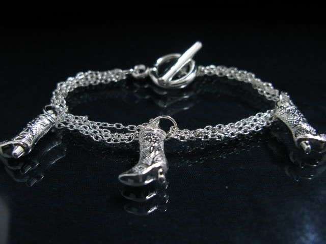 STUNNING GENUINE STERLING SILVER CHARM BRACELET!!