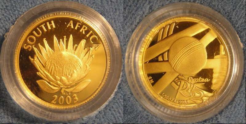 2003 The Protea Cricket Series 1/10oz 24carat Gold