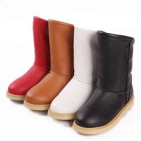 Comfortable Vogue Office Lade Womens Imitation Leather Boots Size 2--6 Four Color
