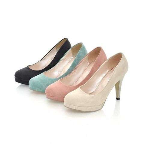 Vogue Women Office Lady Swede Leather High-Heeled Shoes Size 2--6 Four Color