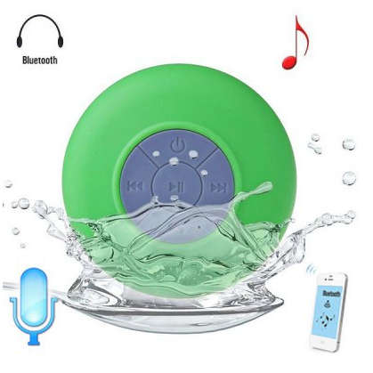 Bluetooth Water Resistant Shower Speaker with Sucker -  4 Colour Red, Green, Blue, Yellow