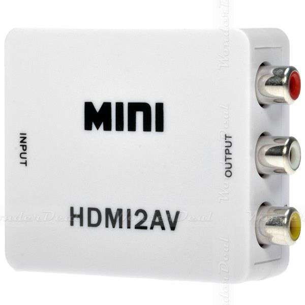 HDMI to AV Composite Video Converter Adapter with 3 RCA Jack Surport HD 1080P for TV PS3 VHS VCR DVD