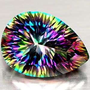 11.20ct.WONDERFUL! Pear Cut Top Multi Rainbow Colour Quartz gemstone  - 100% Money back guarantee!!