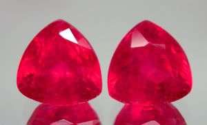 GREAT PAIR! 2.80ct.Rich AAA Vermillion Red Ruby Africa Gemstones - Madagascar - NICE!