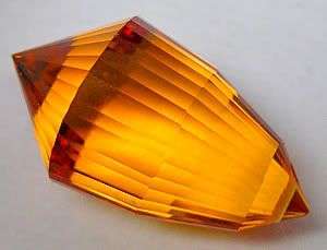 INTENSE! 13.48ct.Golden Honey Brazil Citrine Briolette Gemstone - SEE ALL MY ITEMS!!