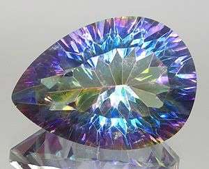 11.70Cts Rainbow Pear Concave Cut Mystic Topaz. gemstone from Brazil