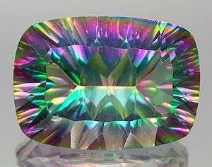 ***13.55Cts. Rainbow Cushion Concave Cut Mystic Quartz gemstone from Brazil - SA SHIPPING!