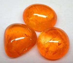 SA SHIPPING!!! 12.10Cts**3 Pieces***AAA Orange Cabochon Spessartite Garnet Gemstone Lot!
