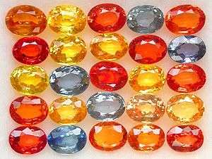 AAA 6.55ct.Mixed-colour Sapphire 4x3mm Oval LOT! - Superb for Jewellery making!