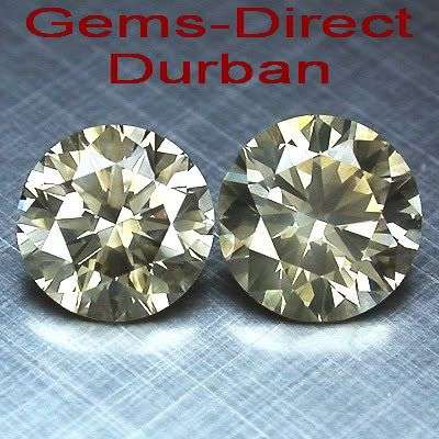 MATCHING PAIR - .71 CT - BRILLIANT CUT - 100% NATURAL CHAMPAGNE DIAMOND - SHIPPED FROM WITHIN SA!!