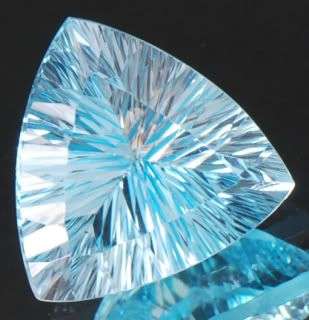 RARE! 14.30cts Trilliant Concave Cut Brazil Swiss Blue Topaz Gemstone - 100% natural Earth Mined