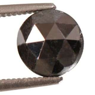 1.27cts Round-Rose Cut Natural Black Diamond - 100% Money back guarantee!!