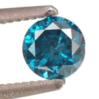 NATURAL!!! 0.35cts RBC Blue Diamond Solitaire (I1, Fancy Colour) - 100% Money back guarantee!!