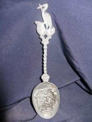 Antique Teniers Pewter spoon