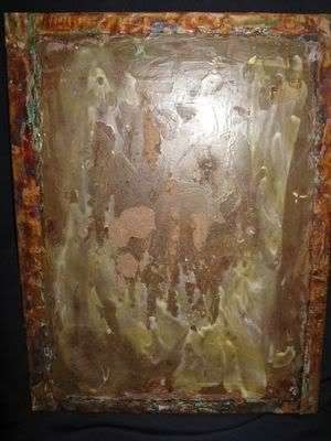 Copper  plaque,owls