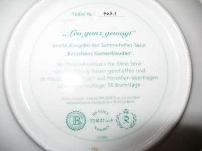 German porcealain,cat collectible,limited edition porcelain,Wolfgang Kaiser,Bradex