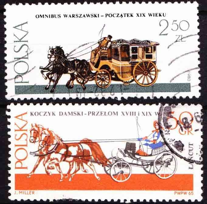 Poland - 1965 - Horse-drawn carriages,