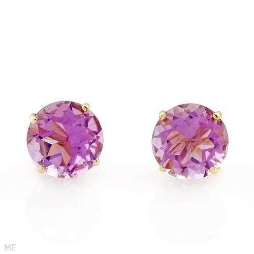 1.70ctw Amethyst 0.50g 10K Yellow Gold Earrings
