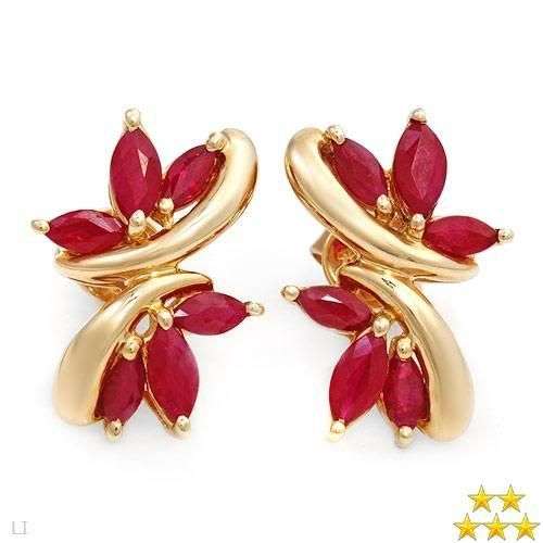0.72ctw Ruby 3.50g 14K Yellow Gold Earrings
