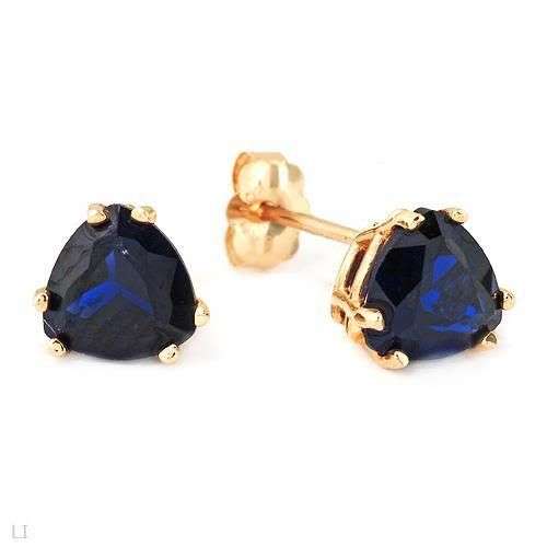 1.90ctw Created Sapphire 1.00g 10K Yellow Gold Earrings