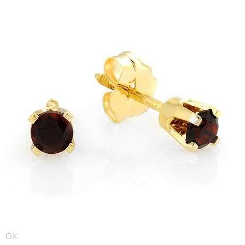 0.30ctw Garnet 0.50g 14K Yellow Gold Earrings