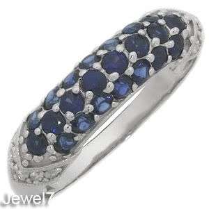 1.10ctw Diamond and Sapphire 2.90g 9K White Gold Ring