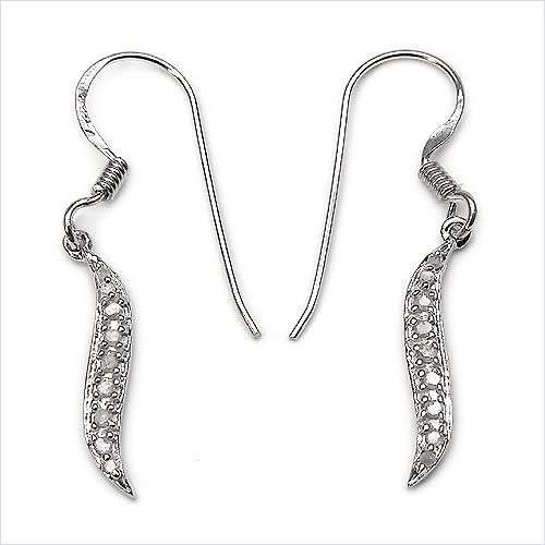 0.16ctw Diamond 1.63g Rhodium Plated Silver Earrings