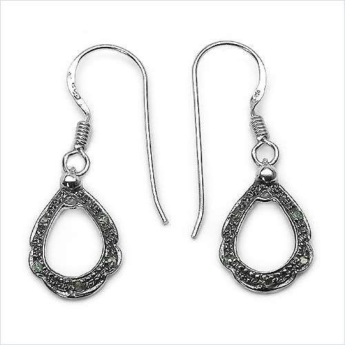 0.09ctw Diamond 2.05g Rhodium Plated Silver Earrings