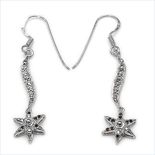 0.28ctw Diamond 3.25g Rhodium Plated Silver Earrings