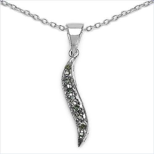 0.05ctw Diamond 2.10g Rhodium Plated Silver Necklace