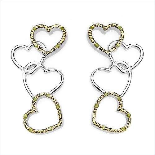 0.22ctw Diamond 9.35g Rhodium Plated Silver Earrings