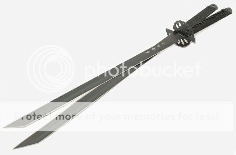 Twin Ninja Sword Set with Scabbard HK6183 01