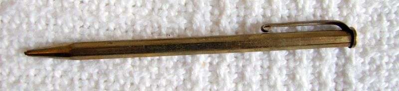 Vintage KANOE PEACE Japan Gilded Metal very thin Mechanical Pencil RARE, clean , working