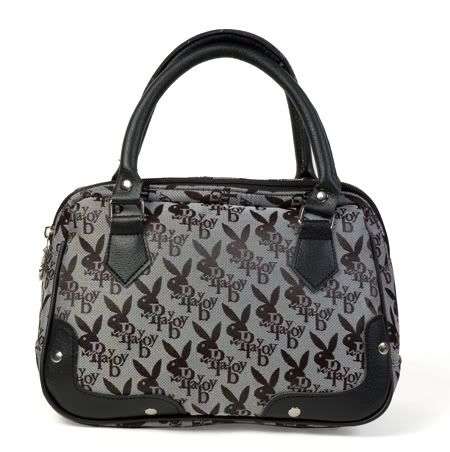 P123 Playboy Bunny Black Fabric Hand Carry Bag