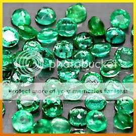 52Pcs**2.88Cts.***TOP COLOUR COLOMBIAN EMERALD 2.3MM ROUND CUT LOT! - WINNER GETS ALL 52 Pcs