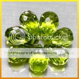 ***7 Pieces**(9.38Cts)**Natural Green Mogok Peridot Briolette Gemstone Lot - 100% NATURAL