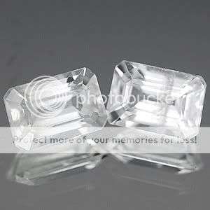 AAA 1.79 Ct.**(2 Pieces)** Octagon Cut Natural White Zircon PAIR! - 100% Money Back Guarantee!