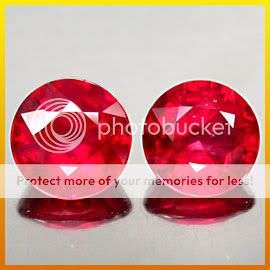 LOVELY 2.45Cts .MATCHED**2pcs** PAIR 6.0MM.TOP BLOOD RED RUBY LOT - SEE ALL MY ITEMS
