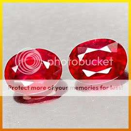 Excuisite! 3.62Ct.**(2 Piece Pair) 100% Natural Oval Cut Blood Red Ruby Gemstone Pair -Exact Photos!