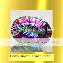 STUNNING! AAA 10.70Cts*** Oval Concave Cut  Natural Rainbow Mystic Quartz Gemstone  - Exact Pic!