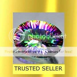 STUNNING! AAA 8.41Cts*** Oval Concave Cut  Natural Rainbow Mystic Quartz Gemstone  - Exact Pic!