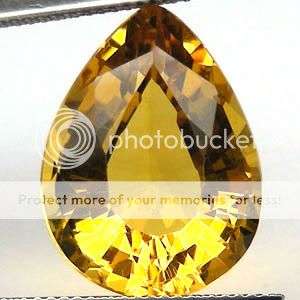 FLAWLESS 12.93ct YELLOW PEAR CUT  BRAZILIAN CITRINE