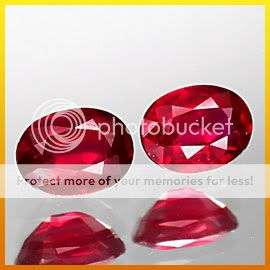 RUBY PAIR  **2.00Ct.**(2 Pieces)**100% Natural Oval Cut Blood Red Ruby Gemstone Pair - Exact Photos!