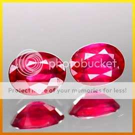 RUBY PAIR  **1.80Ct.**(2 Pieces)**100% Natural Oval Cut Blood Red Ruby Gemstone Pair - Exact Photos!