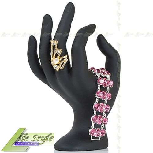 L273 Jewellery Ring Plastic OK Hand Display Stand Hold Black Colour