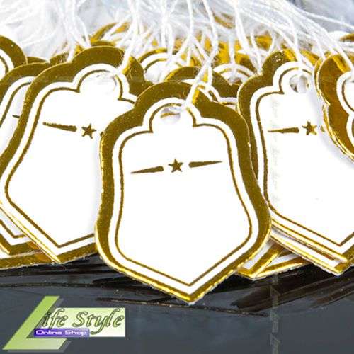 L291 Lot 500 Golden String Price Tags Label Tie Display